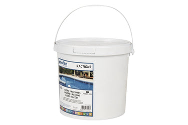 Cofan – Cloro 5 Acciones para Piscinas | Tabletas de 200g | Envase de 5kg